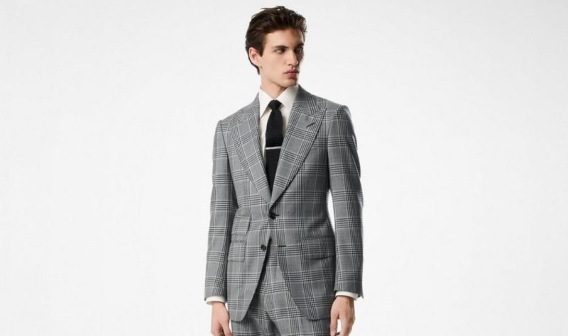 Tom Ford Gray Glenn Plaid