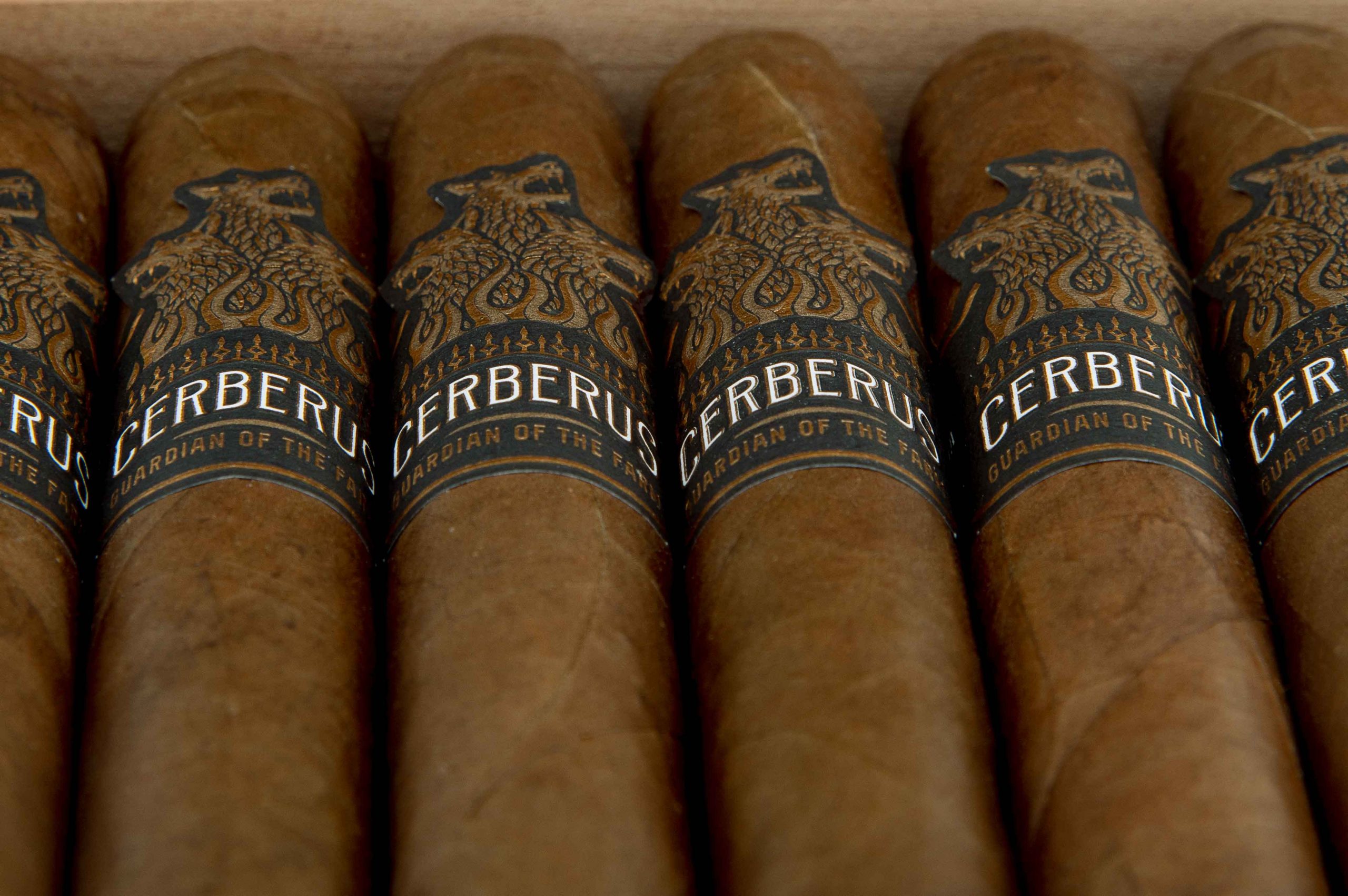 Guardian of the Farm Cerberus cigars up close from Aganorsa